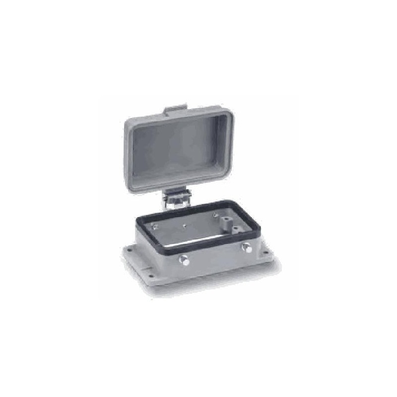 Embase encastrée 32A, Aluminium moulé sous pression, Alliage de zinc moulé, IP65, Sortie basse